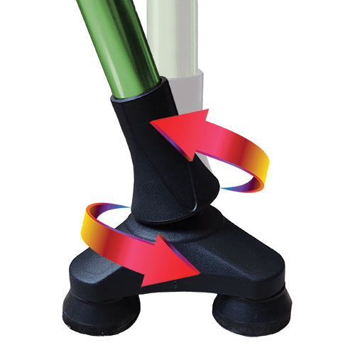 Blue Jay Green Offset Cane with Foam Handle - Adjustable, Lightweight, 300 lbs Capacity