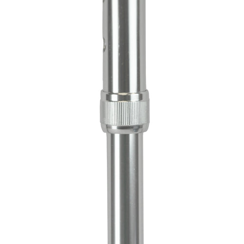 Cane - Soft Foam Offset Handle, Adjustable Height, Blue Jay Silver with Strap