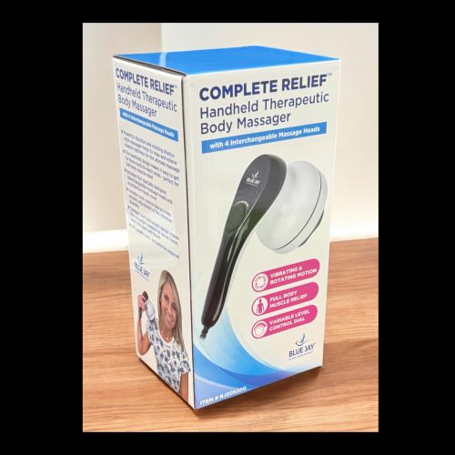 Blue Jay Handheld Corded Massager for Deep Muscle Relief - Includes 4 Massage Heads