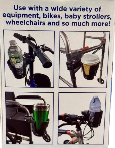 Deluxe Multi-Directional Cup Holder for Rollators, Wheelchairs, Walkers - Hold My Drink by Blue Jay