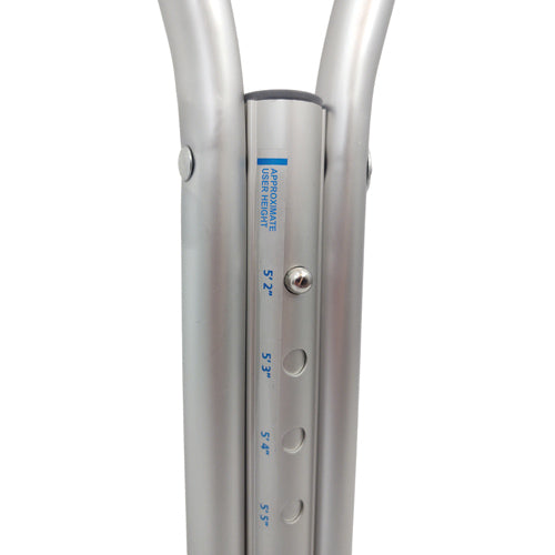 Durable Aluminum Crutches for Tall Adults 5'10" to 6'6" - 350lb Capacity - Case of 8 Pairs