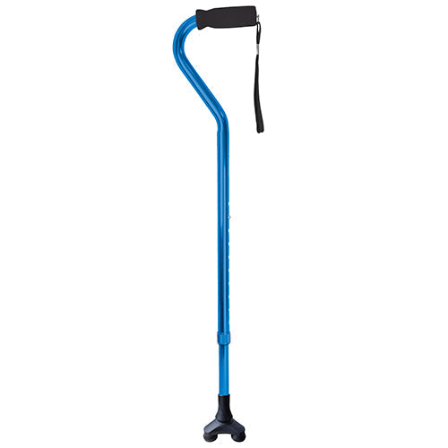 Blue Jay Blue Offset Cane with Comfort Foam Handle, Adjustable Aluminum Walking Stick