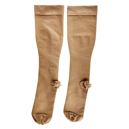 Firm Compression Stockings 20-30 mmHg Below Knee Closed Toe, XL Beige - For Varicose Veins & Edema