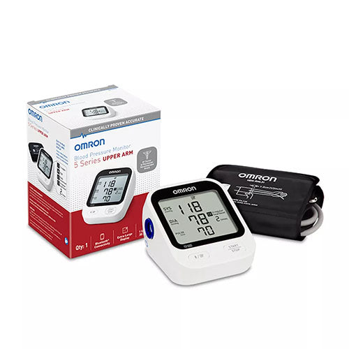 OMRON 5 Series Wireless Upper Arm Blood Pressure Monitor - Bluetooth Enabled, Wide-Range Cuff