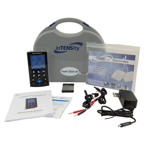 InTENSity Twin Stim IV TENS and NMES Unit - Electrotherapy Pain Relief & Muscle Stimulation