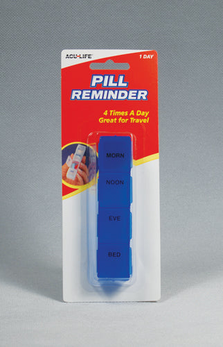 Daily Pill Organizer - 4 Compartment Pill Reminder - Morning Noon Evening Bedtime