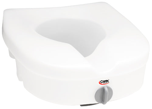 Carex E-Z Lock 5-Inch Raised Toilet Seat with Handles - Elevated Toilet Seat for Elderly & Handicap - 300 lb Capacity