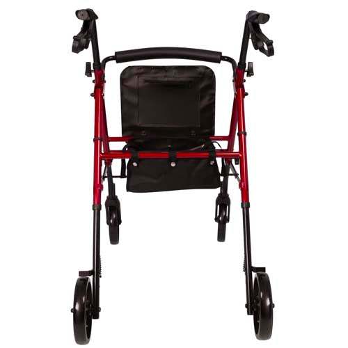 ProBasics Burgundy Aluminum Rollator - Height Adjustable, Padded Seat, 300 lb Capacity