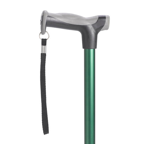 Comfort Grip Aluminum Cane - Forest Green - 300 lb Capacity - 30-39" Adjustable Height