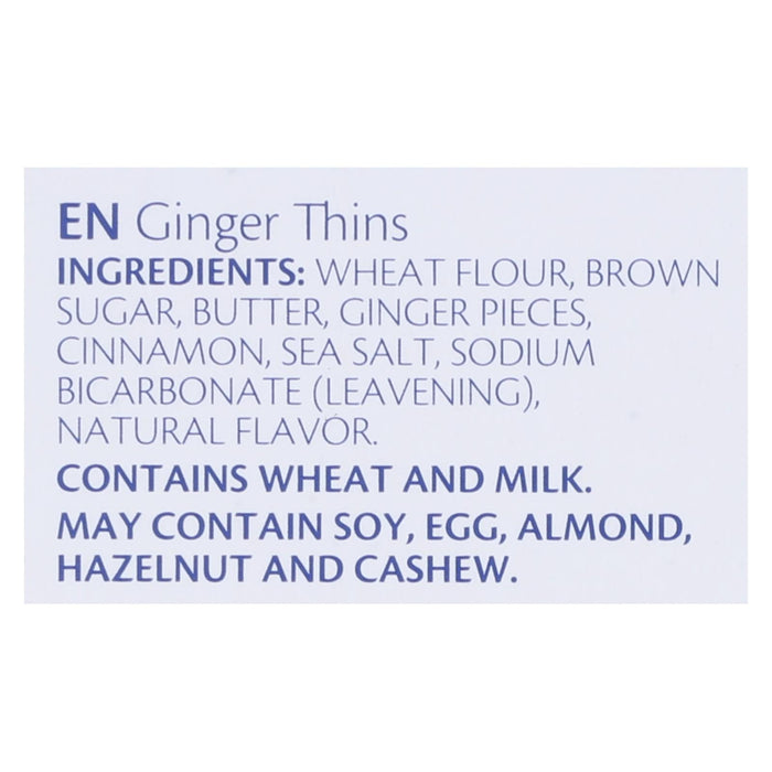 Jules Destrooper - Cookies - Ginger Thins - Case Of 12 - 3.35 Oz.