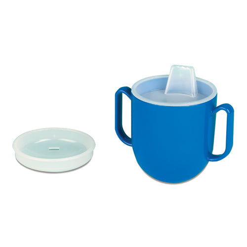 No-Tip Weighted Base Two-Handle Cup - 6.5 oz - Spill-Proof Drinking Aid