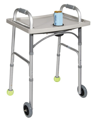Drive Universal Walker Tray with Cup Holder - 23x17 Durable Grey Tray