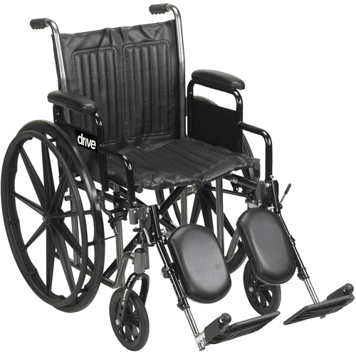 20" Wheelchair with Detachable Desk Arms, Elevating Leg Rests, and Durable Steel Frame