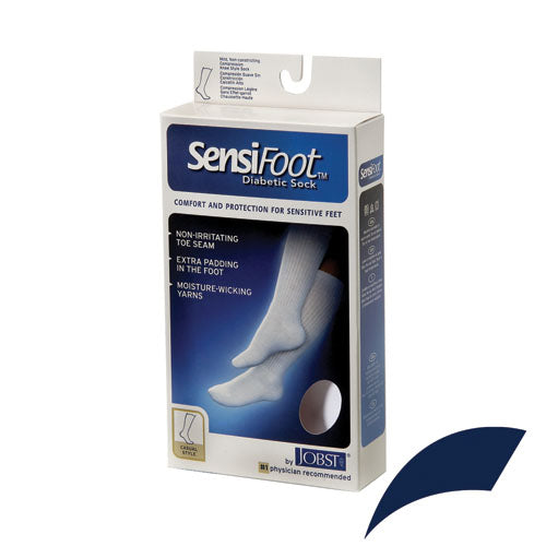 Jobst SensiFoot Diabetic Compression Socks, Navy, Large, 8-15 mmHg, Mild Compression
