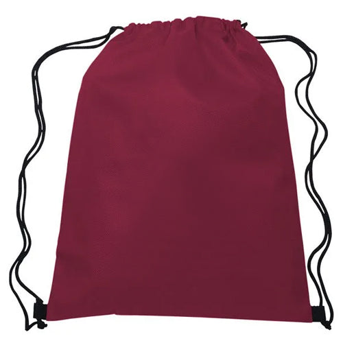 Maroon Drawstring Backpack - 80 GSM Water-Resistant Non-Woven Polypropylene Bag