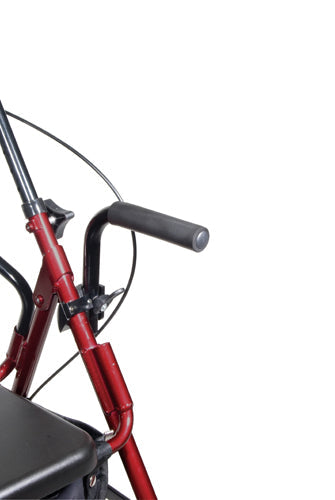 Duet Rollator Transport Chair Combo - Lightweight, Padded Seat, 300 lb Capacity - Black