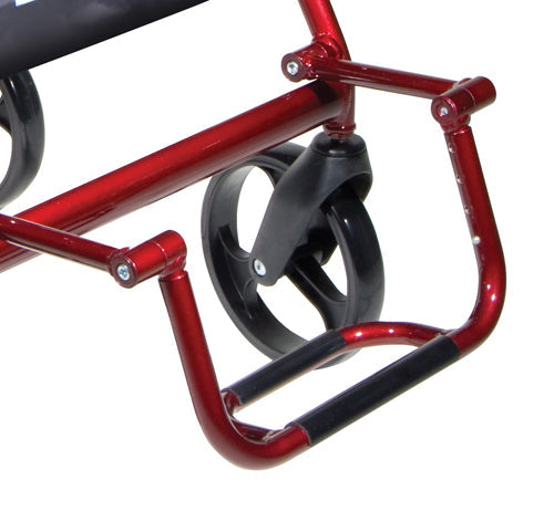 Duet Rollator Transport Chair Combo - Lightweight, Padded Seat, 300 lb Capacity - Black