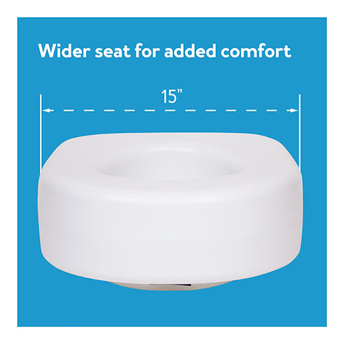 Carex 5 Inch Raised Toilet Seat - Elevated Riser for Standard & Elongated Toilets