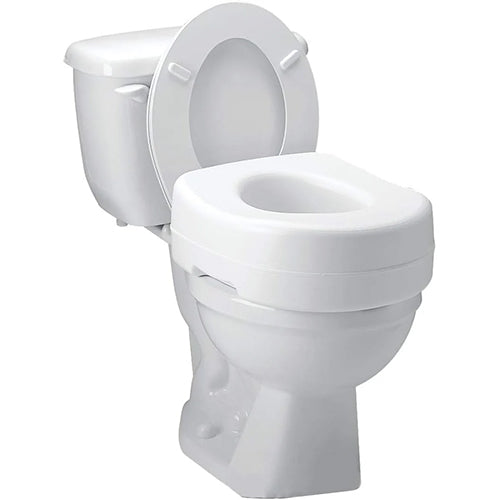 Carex 5 Inch Raised Toilet Seat - Elevated Riser for Standard & Elongated Toilets