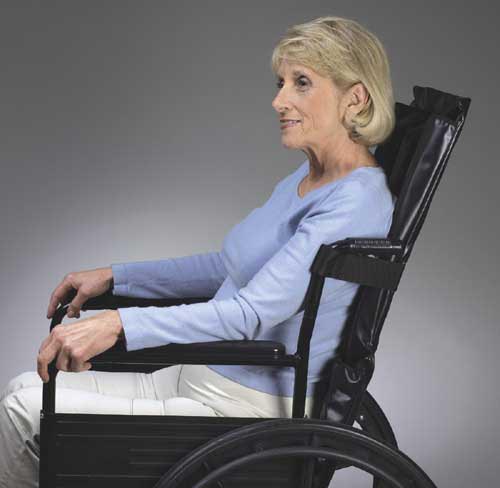 Reclining Wheelchair Back Support - 16"W x 33"L - Adjustable Tilt & Durable Vinyl