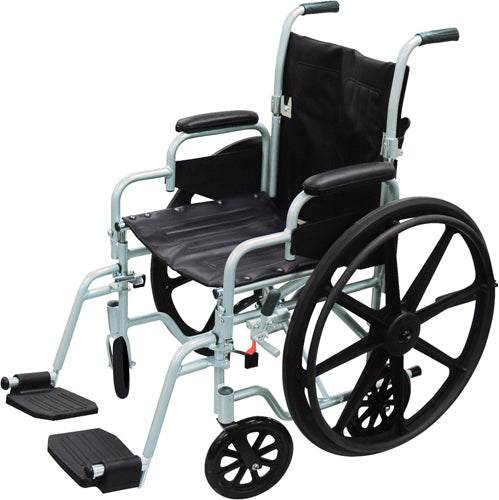 Poly-Fly 2-in-1 Lightweight Wheelchair & Transport Chair, 18" Seat