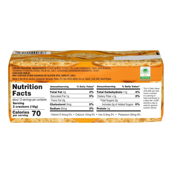 Jacobs Cream Crackers - 7.05 Oz - Case Of 24