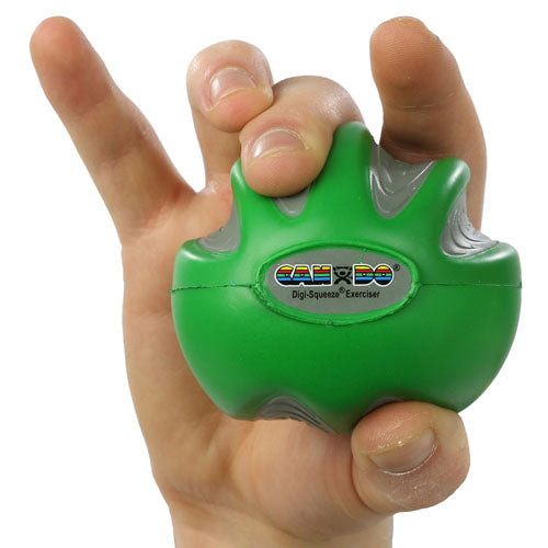 CanDo Digi-Squeeze Hand Exerciser - Medium Resistance, Green - Finger & Grip Strength Trainer