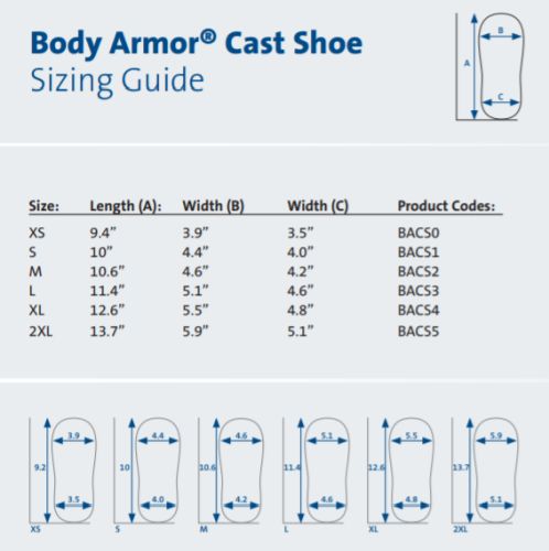 Body Armor Cast Shoe - Women's X-Small - Cast Boot for Injury Recovery & Protection