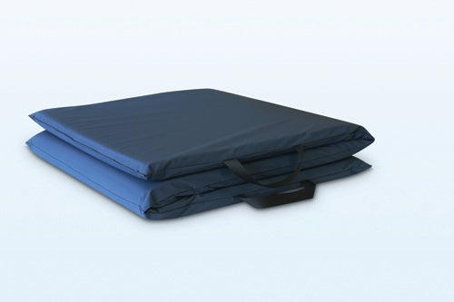 Tri-Fold Bedside Fall Mat - 3-Ply Vinyl, Skid-Resistant, 1.5 x 24 x 72 - Navy