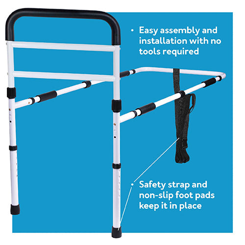 Carex Bed Assist Rail - Adjustable Height & Depth, Fall Prevention, Supports 300 lbs