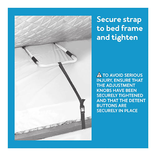 Carex Bed Assist Rail - Adjustable Height & Depth, Fall Prevention, Supports 300 lbs