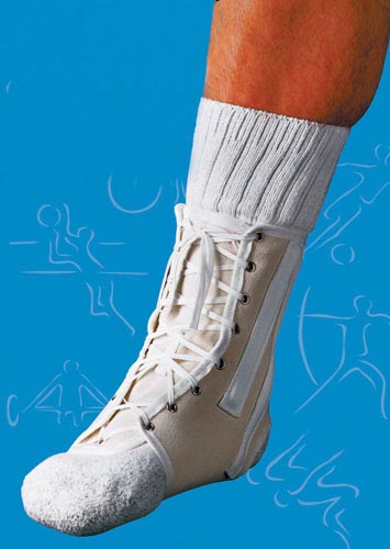 Sportaid Lace-Up Ankle Splint - Medium - Canvas Ankle Brace for Sports