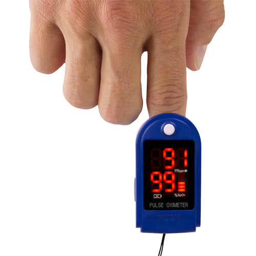 Roscoe Fingertip Pulse Oximeter with Lanyard - Portable Blood Oxygen Saturation Monitor