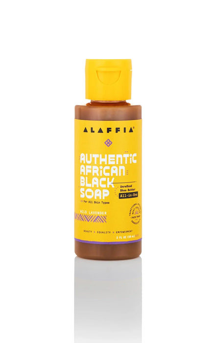 Alaffia Restoring African Black Soap with Wild Lavender - 2 Fl Oz