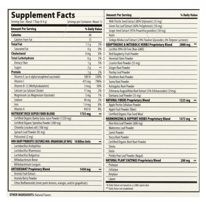 Macrolife Naturals Macro Greens - Superfood Powder Packets, 12 x 4 oz - Vegan Gluten-Free Cleanse