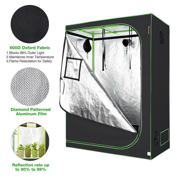 Yescom Grow Tent 60"x32"x80" Reflective Indoor Hydroponic