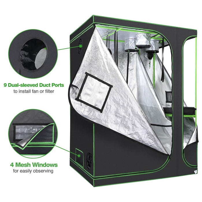 Yescom Grow Tent 60"x48"x80" 2in1 Hydroponic Grow Room