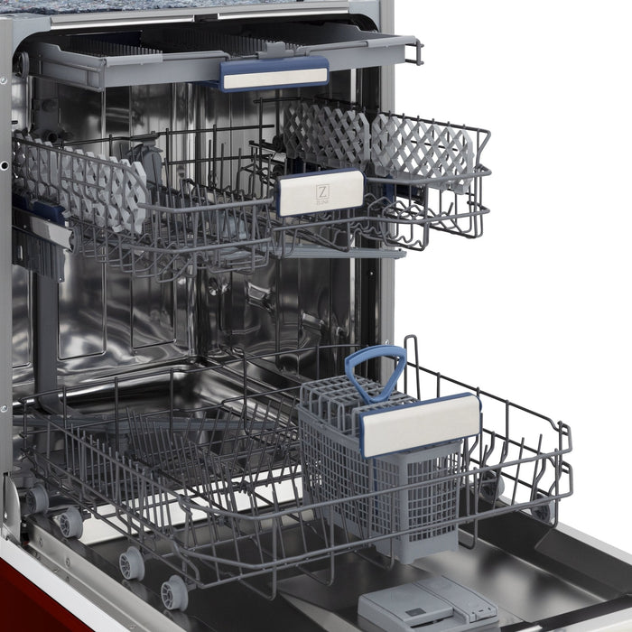 24" Dishwasher with Red Gloss panel, Stainless Tub, DWV-RG-24