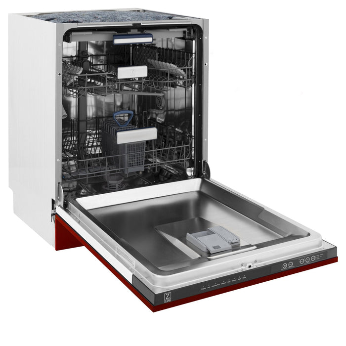 24" Dishwasher with Red Gloss panel, Stainless Tub, DWV-RG-24