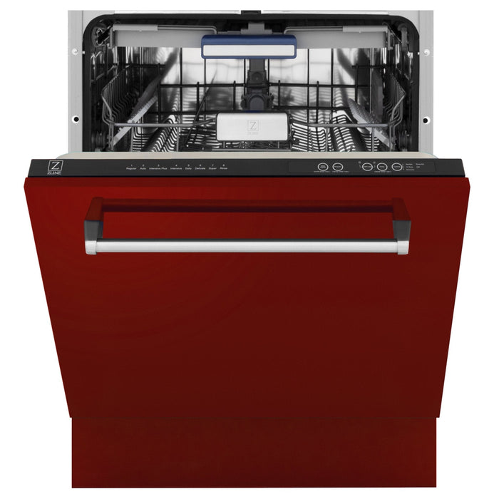 24" Dishwasher with Red Gloss panel, Stainless Tub, DWV-RG-24