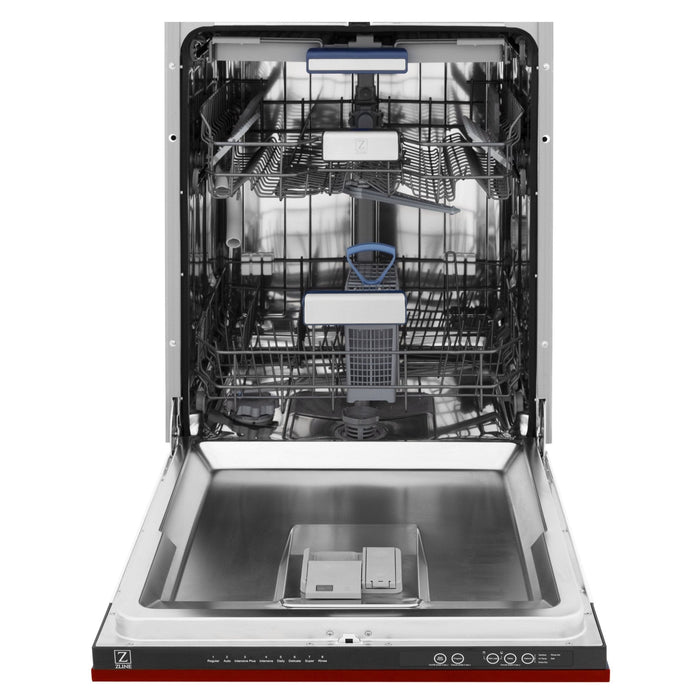 24" Dishwasher with Red Gloss panel, Stainless Tub, DWV-RG-24