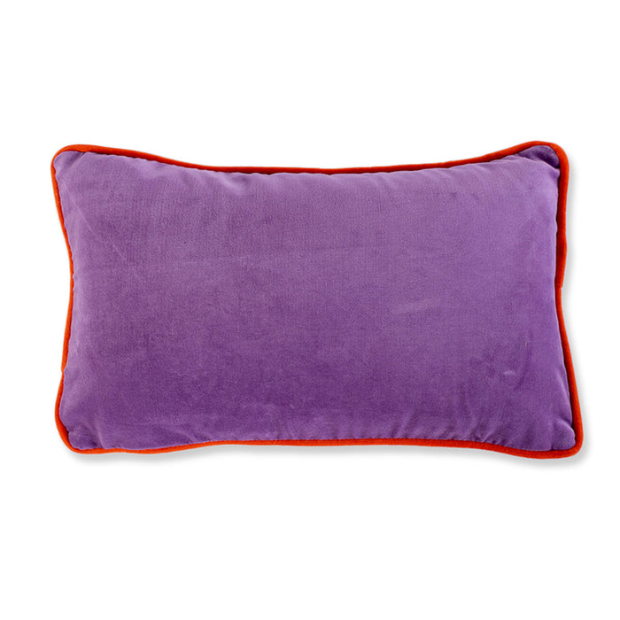 Charliss Velvet Lumbar Pillow - Lilac + Orange