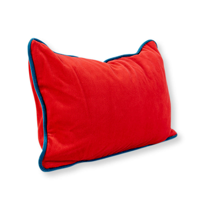 Charliss Velvet Lumbar Pillow - Cherry + Peacock