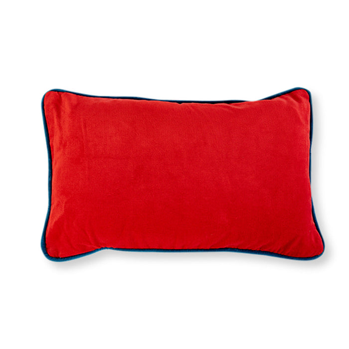 Charliss Velvet Lumbar Pillow - Cherry + Peacock