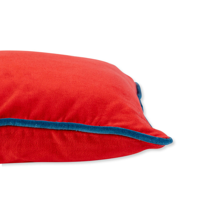 Charliss Velvet Lumbar Pillow - Cherry + Peacock