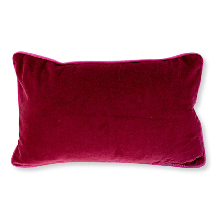 Charliss Velvet Lumbar Pillow - Wine + Hot Pink