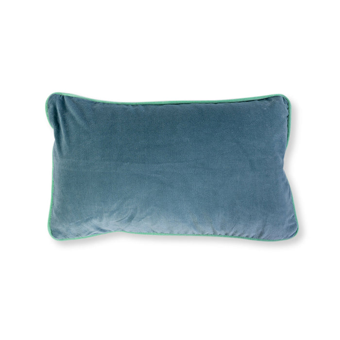 Charliss Velvet Lumbar Pillow - Aqua + Mint