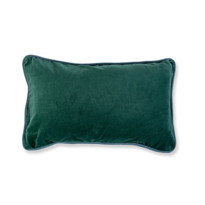 Charliss Velvet Lumbar Pillow - Green + Aqua