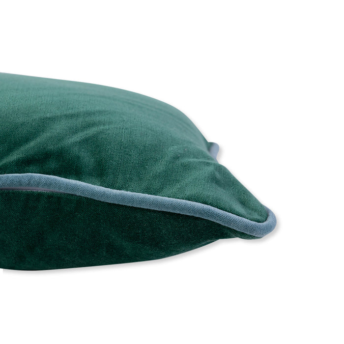 Charliss Velvet Lumbar Pillow - Green + Aqua