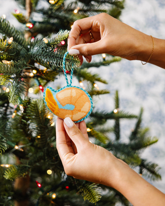 Needlepoint Icon Ornament - Cocktail Shrimp